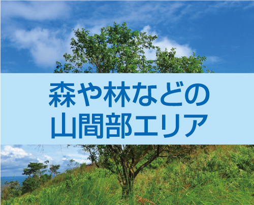 森や林などの山間部エリア